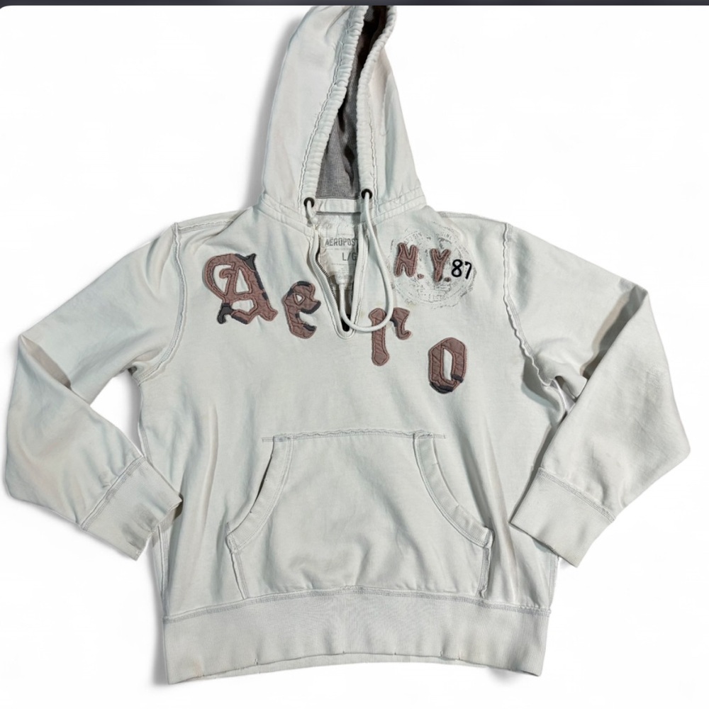 Vintage Y2K  Aeropostale off white hoodie sz large